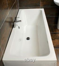 Reflections Jenny Square 1700 x 700mm Double Ended Bath + Whirlpool Option
