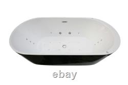 Roman Black 1700mm x 800mm Whirlpool Freestanding Bath 20 Jets