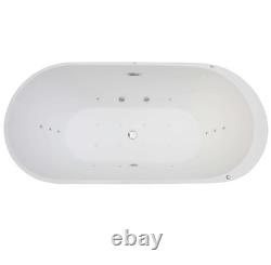 Roman Black 1700mm x 800mm Whirlpool Freestanding Bath 20 Jets