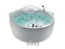 Round Corner Whirlpool Spa Bath Hot Tub Massage Jets White Milano II