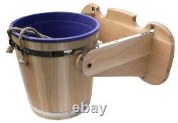 Russian Banya Waterfall Bucket 15L 3.9Gal Wooden Sauna Bath Shower SPA Jacuzzi