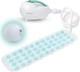 SereneLife Bubble Bath Mat Portable Spa Massager Waterproof Light & Pillow Teal