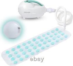 SereneLife Bubble Bath Mat Portable Spa Massager Waterproof Light & Pillow Teal