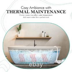 SereneLife Bubble Bath Mat Portable Spa Massager Waterproof Light & Pillow Teal