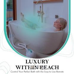 SereneLife Bubble Bath Mat Portable Spa Massager Waterproof Light & Pillow Teal