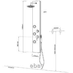 Shower Column 019 Aluminum 3 Function 3 Hydro Lumbar Crystal L25xP46xH130