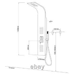 Shower column 3 functions stainless steel 2 hydro lumbar nozzles L20xP44xH140