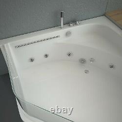 Showroom WHIRLPOOL CORNER BATH-JACUZZI JETS-LED LIGHTS-1500mm x 1500mm-RRP £1999