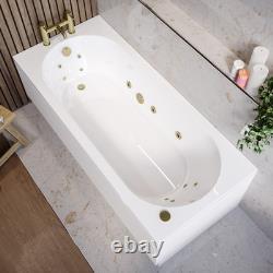 Single Ended Whirlpool Spa Bath with 14 Brushed Brass Whirlpool Jets 17 ALT14JBB