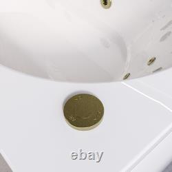Single Ended Whirlpool Spa Bath with 14 Brushed Brass Whirlpool Jets 17 ALT14JBB