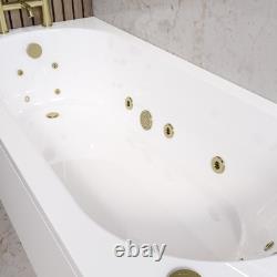 Single Ended Whirlpool Spa Bath with 14 Brushed Brass Whirlpool Jets 17 ALT14JBB