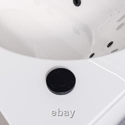 Single Ended Whirlpool Spa Bath with 14 Matt Black Whirlpool Jets 1700 ALT14JMB