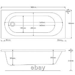 Single Ended Whirlpool Spa Bath with 14 Whirlpool & 12 Airspa Jets 18 BeBa 26230