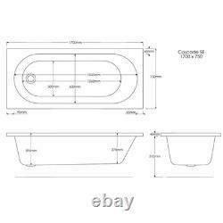 Single Ended Whirlpool Spa Bath with 6 Whirlpool Jets 1700 x 750mm BeBa 26225