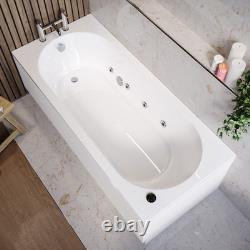 Single Ended Whirlpool Spa Bath with 8 Chrome Whirlpool Jets 1700 x 750m ALT8JCH
