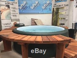 Softub T220 Legend Hot tub Green & Blue with Wooden Surrund Pre-Owned