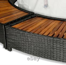 Spa Black Poly Rattan Surround Hot Tub Furniture Outdoor Jacuzzi Patio Enclosure