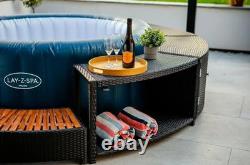 Spa Black Poly Rattan Surround Hot Tub Furniture Outdoor Jacuzzi Patio Enclosure