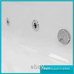 Square 1600mm x 700mm Single Ended Bath Tub Whirlpool Spa Lights 6-8-11 Jets