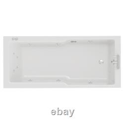 Square 1700mm x 750mm 12 Jet Chrome V-Tec Single Ended Whirlpool Bath