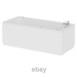 Square 1700mm x 750mm 12 Jet Chrome V-Tec Single Ended Whirlpool Bath