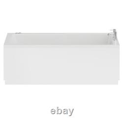 Square 1700mm x 750mm 12 Jet Chrome V-Tec Single Ended Whirlpool Bath