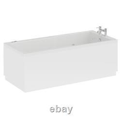 Square 1700mm x 750mm 12 Jet Chrome V-Tec Single Ended Whirlpool Bath