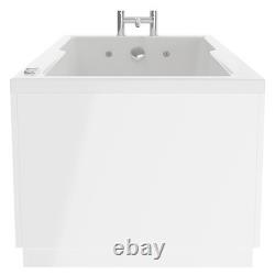 Square 1700mm x 750mm 12 Jet Chrome V-Tec Single Ended Whirlpool Bath