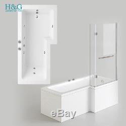 Square R&L Hand L Shaped Shower Bath With Screen & Panel & 6 mm Glass 1700 mm