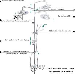 Stainless Steel Shower Column Without Mixer Adjustable Wall Holes Shower Set