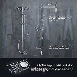 Stainless Steel Shower Column Without Mixer Adjustable Wall Holes Shower Set