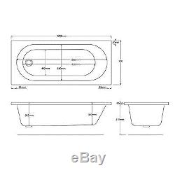 Standard 1700 x 700mm Bath With ECO 12 Jet Whirlpool / Jacuzzi Spa System