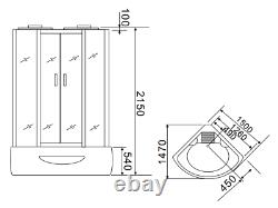 Steam Shower Room with Massage Jets Corner Shower Cabin Whirlpool Jacuzzi Bath