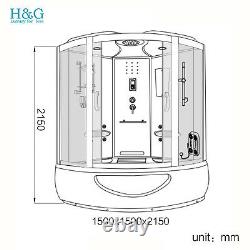 Steam Shower Room with Massage Jets Corner Shower Cabin Whirlpool Jacuzzi Bath