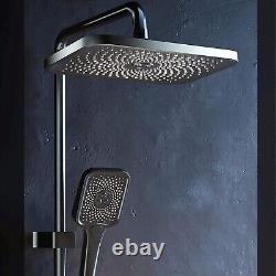 Thermostatic Shower System Shower Column Mixer, Adjustable Height, Light