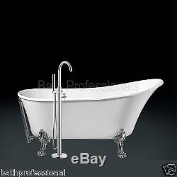Thermostatic Shower mixer Tap Faucet Bath Tub Freestanding Head Hose Brass Tall