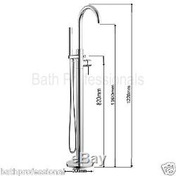 Thermostatic Shower mixer Tap Faucet Bath Tub Freestanding Head Hose Brass Tall