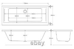 Trojan Elite Solo Edge 1700 x 700mm 12 Jet Whirlpool Bath