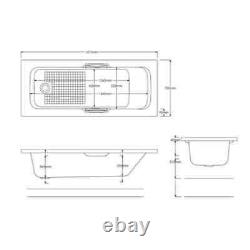 Twin Grip Bath Tub 1675 1700 6 jet or 8-11 Jet Whirlpool Jacuuzi Style Bathroom