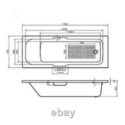 Twin Grip Bath Tub 1675 1700 6 jet or 8-11 Jet Whirlpool Jacuuzi Style Bathroom