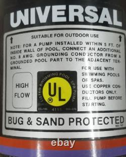 U7JCU JACUZZI Pump 3/4 HP General Electric pump Bath/Pond