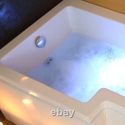 VIRPOL Whirlpool Bath Tub L Shape Bathroom White Bathtub with Screen 170x85cm