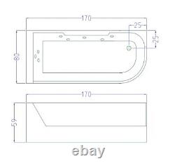 Venice Hot tub white Panoramic Glass 170 X 80 cm 1 person