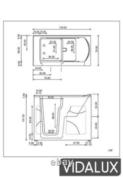 Vidalux Ashford 1350 Whirlpool & Airspa Easy Access Walk-In Bath Left Hand
