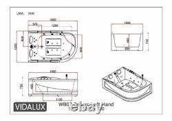 Vidalux WB07B Deluxe Left Hand Twin Person Whirlpool & Airspa Bath