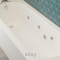 Vitura 1500x700mm Single Ended Curved Whirlpool Bath 6 Jets Acrylic Bathroom
