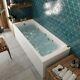 Vitura 1500x700mm Single Ended Square Whirlpool Bath 6 Jets Acrylic Bathroom