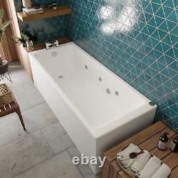 Vitura 1500x700mm Single Ended Square Whirlpool Bath 6 Jets Acrylic Bathroom