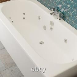 Vitura 1600x750mm Double Ended Curved Whirlpool Bath 14 Jets Acrylic Bathroom