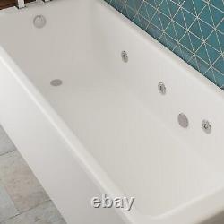 Vitura 1700 x 750mm Single Ended Square Whirlpool Bath 6 Jets Acrylic Bathroom